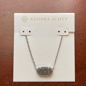 Kendra Scott Elisa Platinum Drusy Necklace